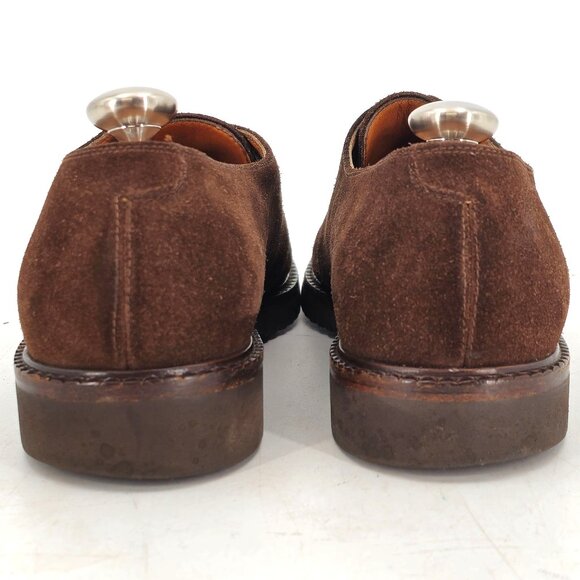Salvatore Ferragamo Italy Brown Suede Plain-toe Derby Mens 7 Dress Shoes Oxfords - Picture 5 of 10